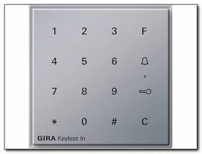 Keyless In klaw.kod. Gira TX_44 (IP 44) kolor alu