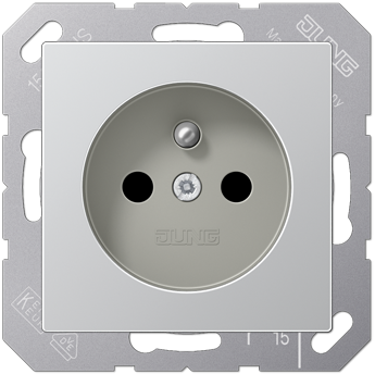 Gniazdo z bolcem z ochroną dziecięcą, zaciski śrubowe, aluminiowy