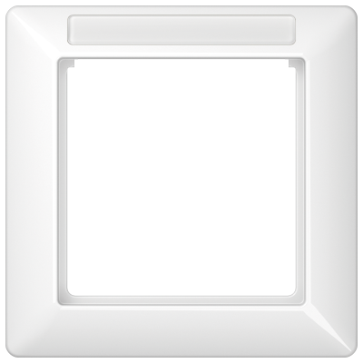 Ramka 1-krotna z polem opisowym, biały