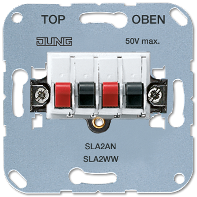 Gniazdo głośnikowe podwójne, dwa kanały, biały