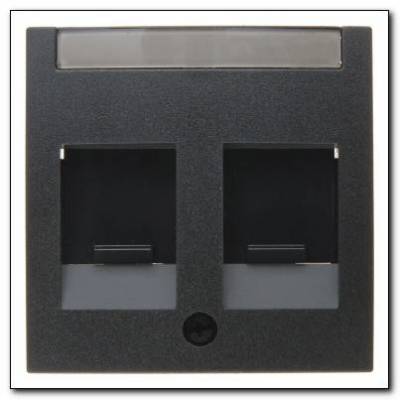 Element centralny podwójny z zasuwami chroniącymi przed kurzem z polem opisowym; antracyt; B.1/B.3/B.7 Glas Numer katalogowy: 11811606