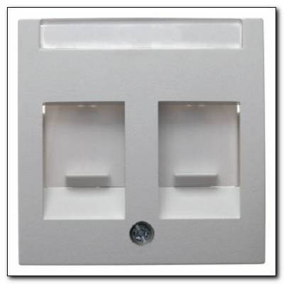 Element centralny podwójny z zasuwami chroniącymi przed kurzem z polem opisowym; śnieżnobiały, połysk; S.1/B.3/B.7 Glas Numer katalogowy: 11818989