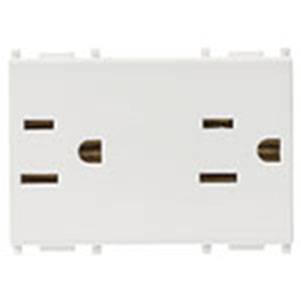 2 gniazda 2P+E, 15A, 127V, standard amerykański, 3M, biały