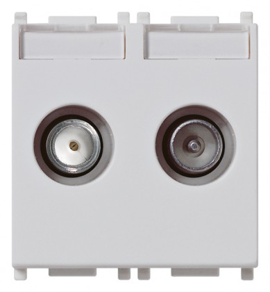 Pojedynczy łącznik 2-wyjściowy TV-RD-SAT, srebrny