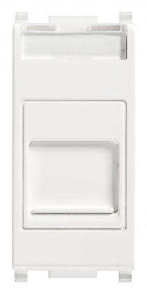 Gniazdo telefoniczne z pokrywą, RJ12, 1M, biały