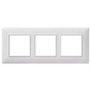 Ramka ozdobna, technopolimer, 6M (2+2+2), granitowy biały