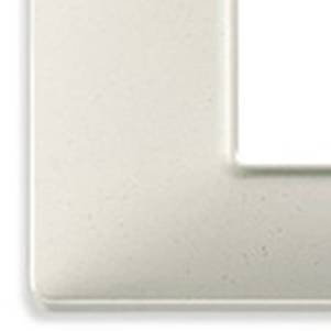 Ramka ozdobna, technopolimer, 6M (3+3), granitowy biały