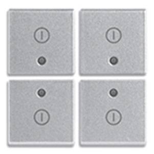 4 przyciski, 1M, symbol I/O, srebrny