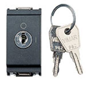 Łącznik 2P, 16AX, z kluczem, 1M, antracyt