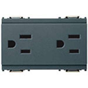 Dwa gniazdo 2P+E, 15A, 127V, standard amerykański, 3M, antracyt