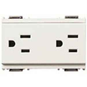 Dwa gniazdo 2P+E, 15A, 127V, standard amerykański, 3M, biały