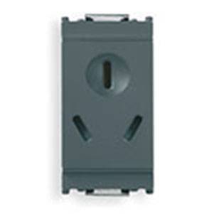 Gniazdo 2P+E, 10A, standard chiński, SICURY, 1M, antracyt