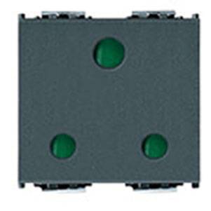 Gniazdo 2P+E, 16A, standard angielski, SICURY, 2M, antracyt