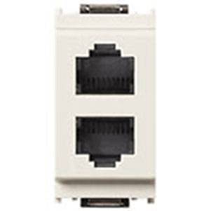 2 gniazda telefoniczne RJ11, 1M, biały
