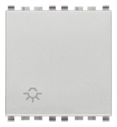 Przycisk 1P, NO, 10A, 2M, symbol lampy, srebrny
