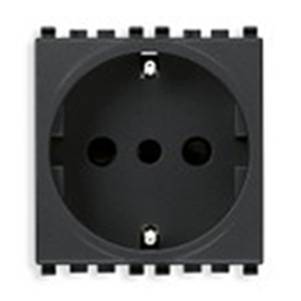 Gniazdo 2P+E, 16A, standard P30, 2M, antracyt