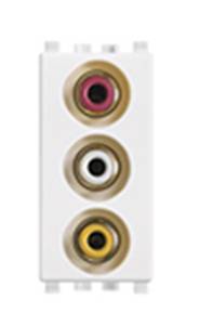 Gniazdo z 3 wejściami RCA, biały