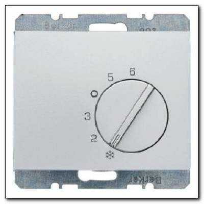Regulator temperatury pomieszczenia z zestykiem zmiennym i elementem centralnym; stal szlachetna, lakierowana; K.5 Numer katalogowy: 20267104