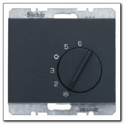 Regulator temperatury pomieszczenia z zestykiem zmiennym i elementem centralnym; antracyt, mat; K.1 Numer katalogowy: 20267106