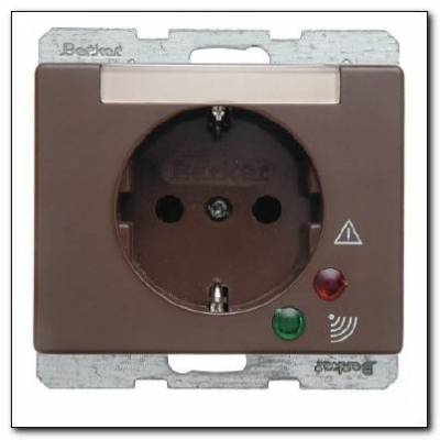 Gniazdo SCHUKO z ochroną przepięciową i polem opisowym; brązowy; Arsys Numer katalogowy: 41520001