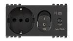 Gniazdo z wyłącznikiem różnicowo-prądowym, standard włoski typ P30, 16A, 4M, antracyt