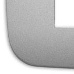 Ramka ozdobna Round, 1M-centralnie (do puszki fi60), metal lakierowany, matowy srebrny