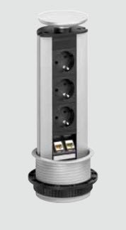 EVOline Port DATA srebrne  3x230V 1x2RJ45