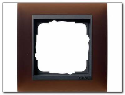 Ramka pojedyncza antracytowy Gira Event Opaque mat ciemnobrązowy