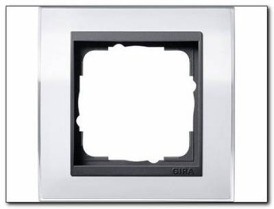 Ramka pojedyncza antracytowy Gira Event Clear biały