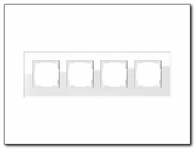 Ramka poczwórna Gira Esprit Szkło białe