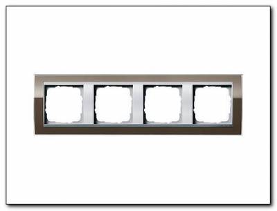 Ramka poczwórna aluminiowy Gira Event Clear brązowy