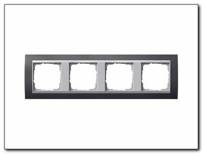 Ramka poczwórna aluminiowy Gira Event antracytowy