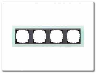 Ramka poczwórna antracytowy Gira Event Opaque seledynowe