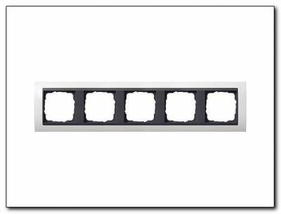 Ramka pięciokrotna antracytowy Gira Event biały matowy