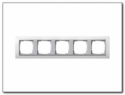 Ramka pięciokrotna aluminiowy Gira Event biały matowy