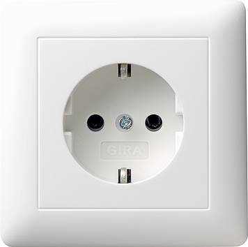 Gniazdo SCHUKO pełna osłona Standard 55 biały