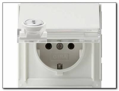 Gniazdo SCHUKO z klapką zamkiem s Gira TX_44 (IP 44) biały