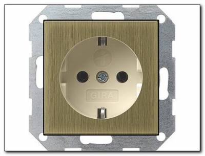 Gniazdo SCHUKO z ochr.dz. System 55 brąz/kremowy