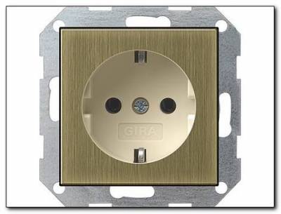 Gniazdo SCHUKO bez łapek rozpr. System 55 brąz/kremowy