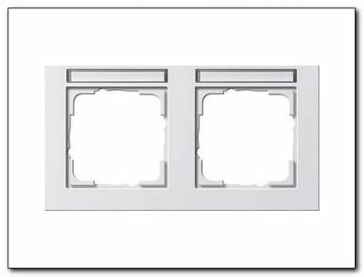 Ramka podwójna z p.opis, poziome Gira E2 biały
