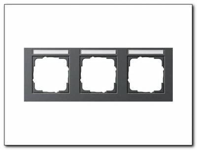 Ramka potrójna z p.opis, poziome Gira E2 antracytowy