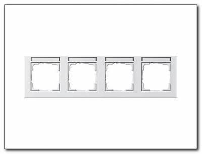 Ramka poczwórna z p.opis, poziome Gira E2 biały