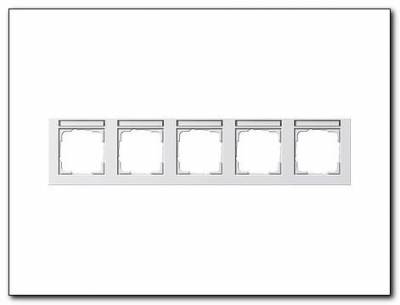 Ramka pięciokrotna z p.opis, poziome Gira E2 biały matowy