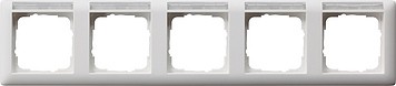Ramka pięciokrotna z p.opis, poziome Standard 55 biały matowy