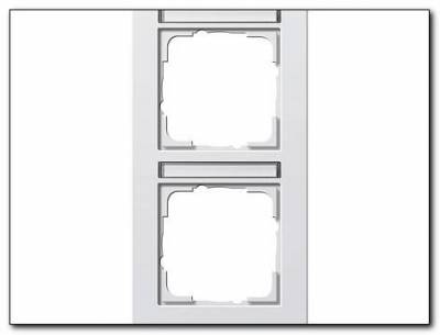Ramka podwójna z p.opis, pionowe Gira E2 biały