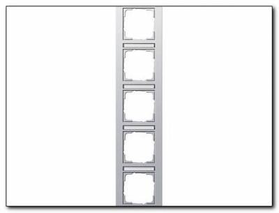 Ramka pięciokrotna z p.opis, pionowe Gira E2 kolor alu