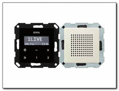 Radio podtynkowe RDS wyświetlacz czarny + głośnik kremowy System 55