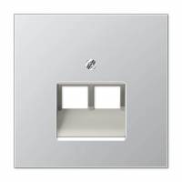Płytka centralna RJ11/RJ45, 2-krotna, aluminium