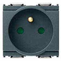 Gniazdo 2P+E, 16A, standard francuski, SICURY, 2M, antracyt