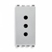 Gniazdo 2P+E, 10A, standard P11, 1M, srebrny